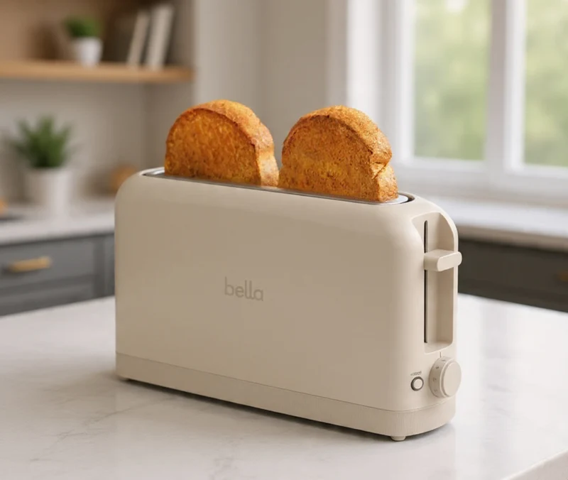 2 Slice Slim Toaster, Fits-anywhere Kitchenware, 6 Setting Shade Control with Reheat & Cancel Buttons, Fits sourdough, 10” Long Slot, Anti Jam & Auto Shutoff - Oatmilk