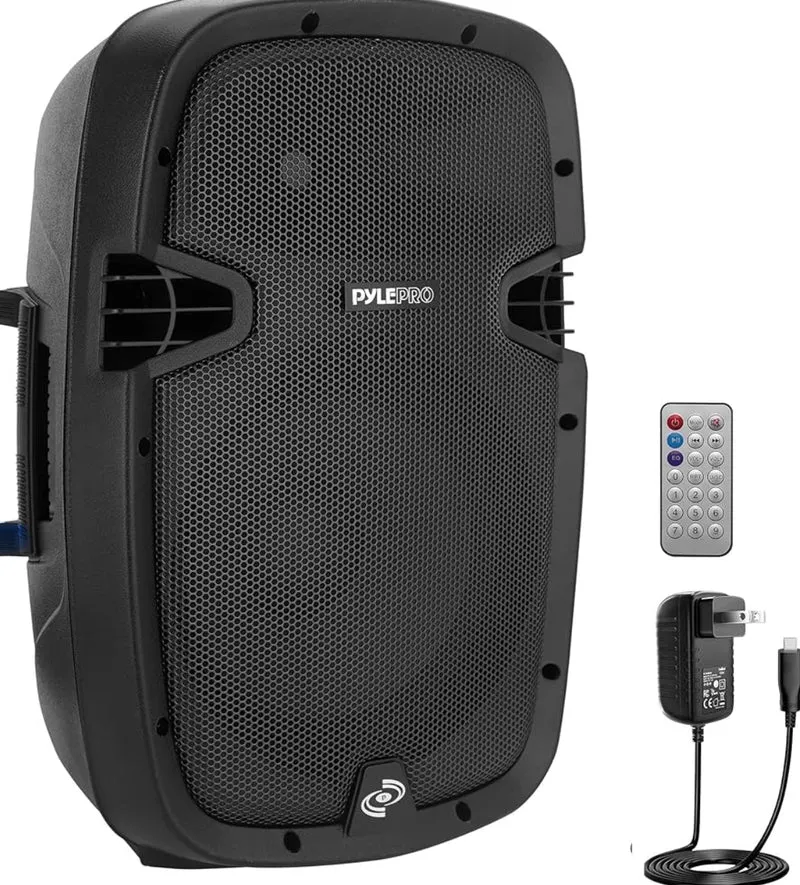 PRO 1000W Powered Bluetooth PA System Speakers - Active w/ 10" Subwoofer Monitor Speaker and Built-in USB