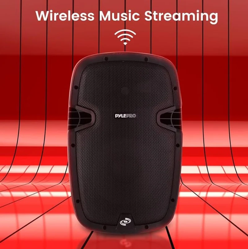 PRO 1000W Powered Bluetooth PA System Speakers - Active w/ 10" Subwoofer Monitor Speaker and Built-in USB