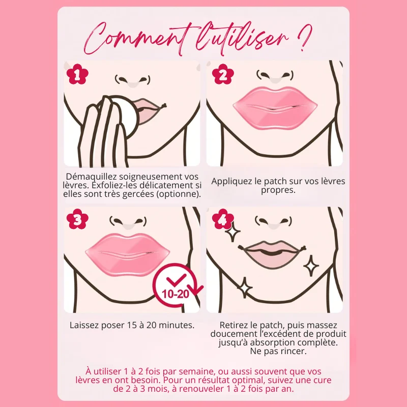 Masque pour les Lèvres Hydratants & Repulpants à la Vitamine - 20PCS