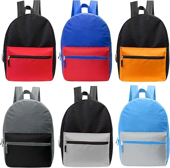 17" School Backpacks for Kids - Backpacks in Bulk - Assorted Colors