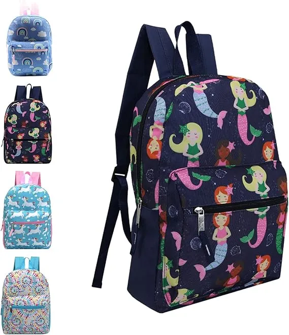 17" School Backpacks for Kids - Backpacks in Bulk - Assorted Colors