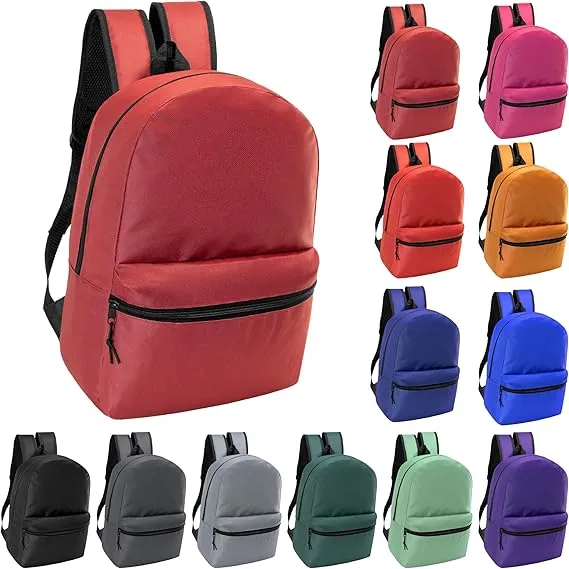 17" School Backpacks for Kids - Backpacks in Bulk - Assorted Colors