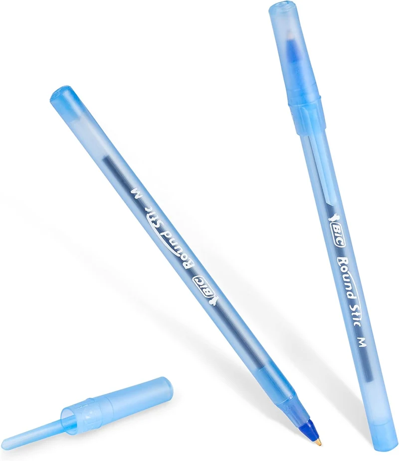 BIC Round Stic Xtra Life Ballpoint Pen with 1.0 mm Medium Point 60CT Blue Ink - (Pack of 2)