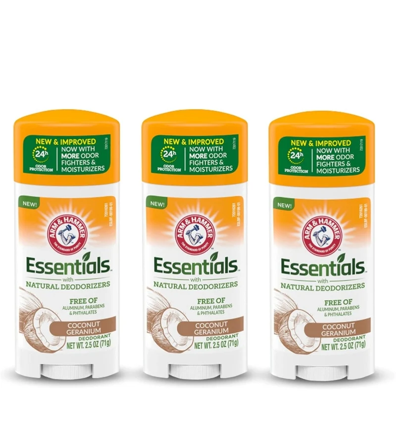 ARM & HAMMER Essentials Deodorant w/ Natural Deodorizers - Coconut Geranium - (Pack of 3)