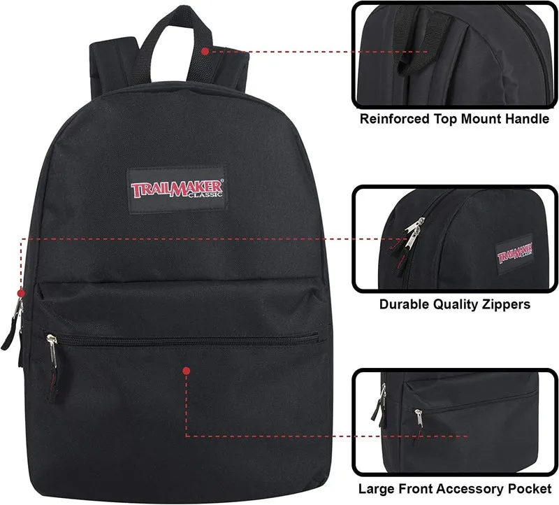 Bundle 17" Black Backpack w/ School Supplies - 20 Pcs Back to School Supplies