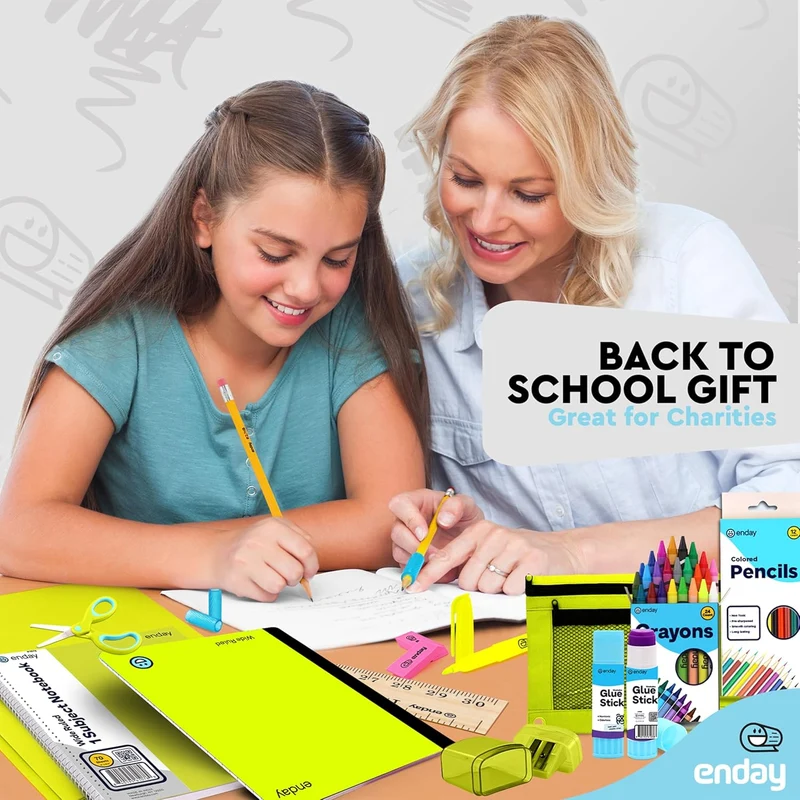 Back to School Supplies for Kids, Green School Supply Box Premium Quality Kids School Supplies Kit, Kindergarten School Supplies for Girls and Boys, 78 Piece Set