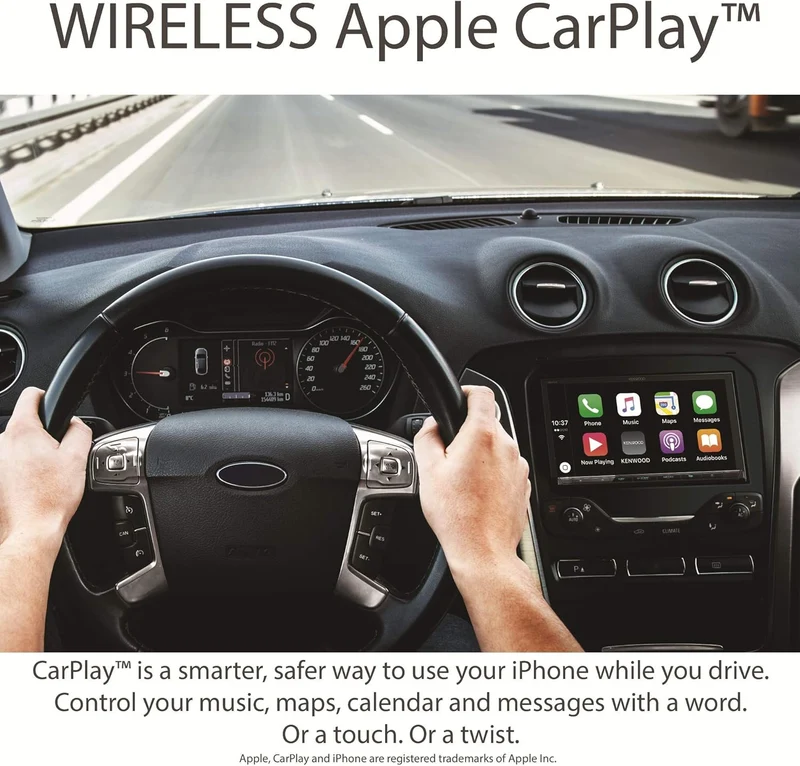 Kenwood eXcelon Reference 6.8" DVD Navigation Receiver Compatible with CarPlay