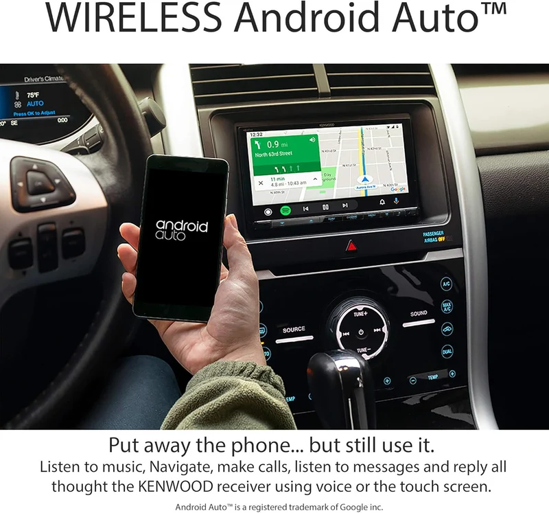 Kenwood eXcelon Reference 6.8" DVD Navigation Receiver Compatible with CarPlay