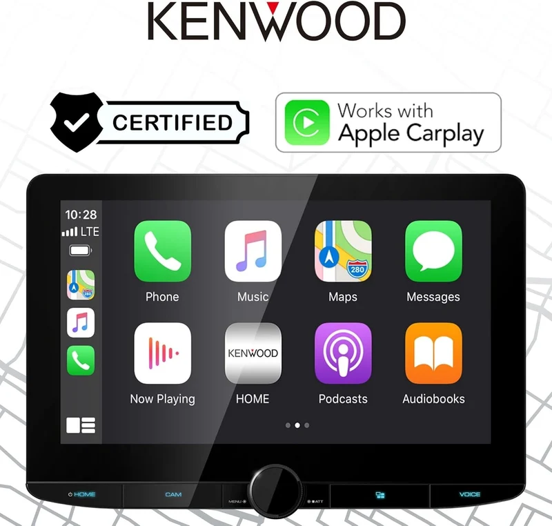 Kenwood 10.1" High Definition Car Stereo Receiver with Capacitive Touch Panel