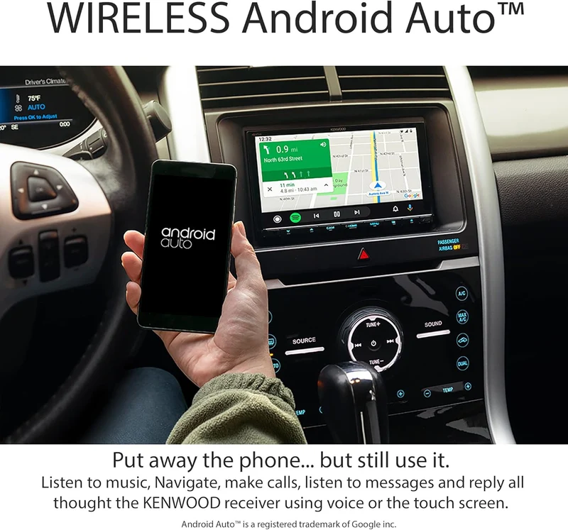 Kenwood 6.8" CD/DVD Receiver w/Apple CarPlay and Android Auto
