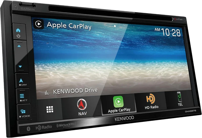 Kenwood 6.8" CD/DVD Garmin Navigation Touchscreen Receiver w/Apple CarPlay and Android Auto
