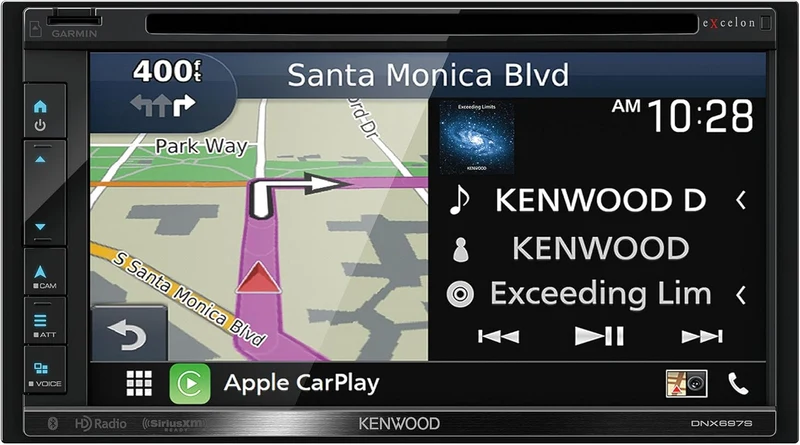 Kenwood 6.8" CD/DVD Garmin Navigation Touchscreen Receiver w/Apple CarPlay and Android Auto