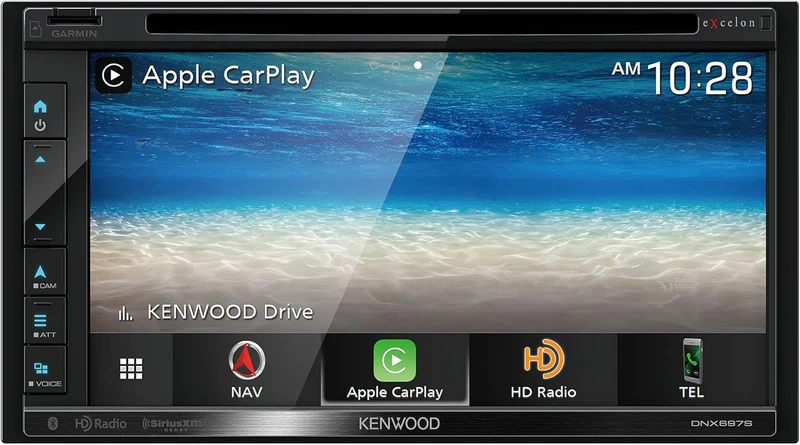 Kenwood 6.8" CD/DVD Garmin Navigation Touchscreen Receiver w/Apple CarPlay and Android Auto