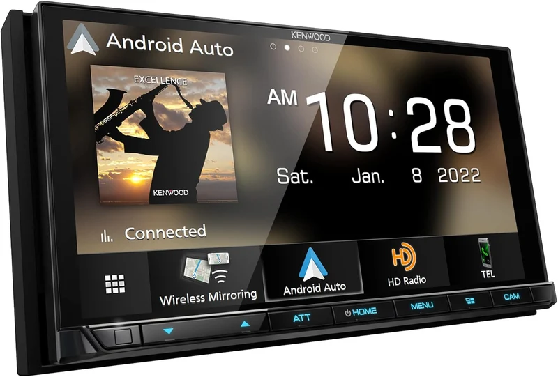 KENWOOD EXCELON Reference 6.8" Full HD Capacitive Touchscreen Car Stereo Receiver, Wireless Apple Carplay/Android Auto, Bluetooth, AM/FM HD Radio, MP3 Player, USB Port, Double DIN, SiriusXM