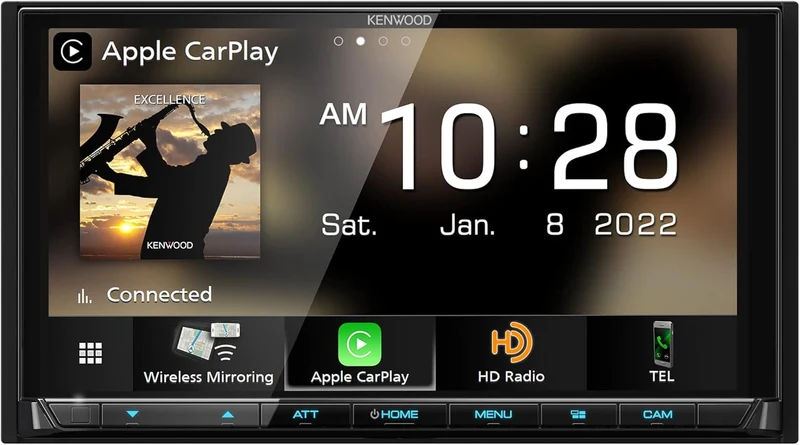 KENWOOD EXCELON Reference 6.8" Full HD Capacitive Touchscreen Car Stereo Receiver, Wireless Apple Carplay/Android Auto, Bluetooth, AM/FM HD Radio, MP3 Player, USB Port, Double DIN, SiriusXM