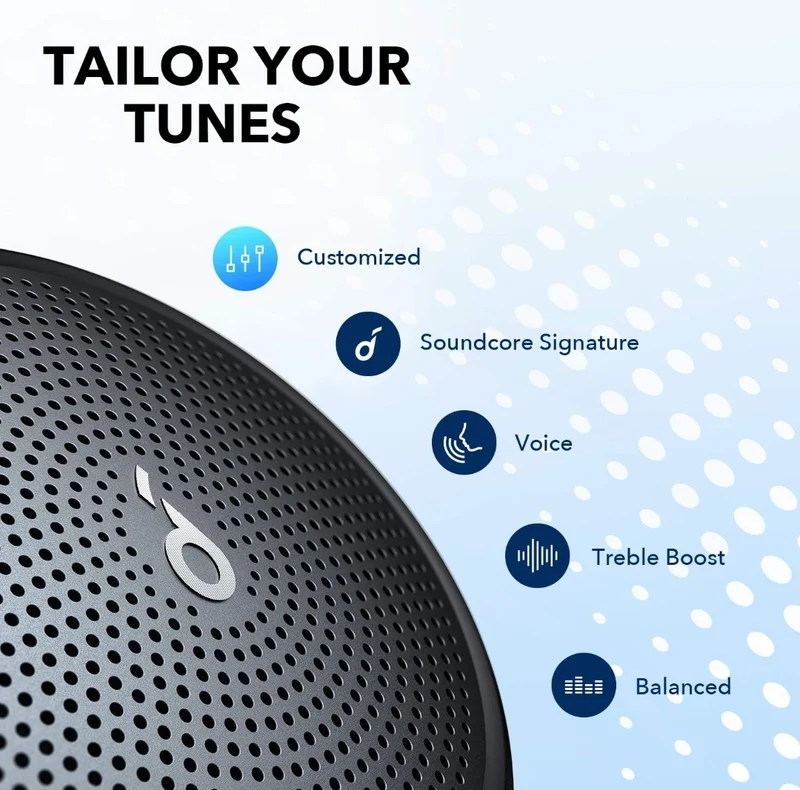Soundcore Anker Mini 3 Bluetooth Speaker, Waterproof IPX7, BassUp and PartyCast Technology, USB-C, Customizable EQ for Home and Portable Use