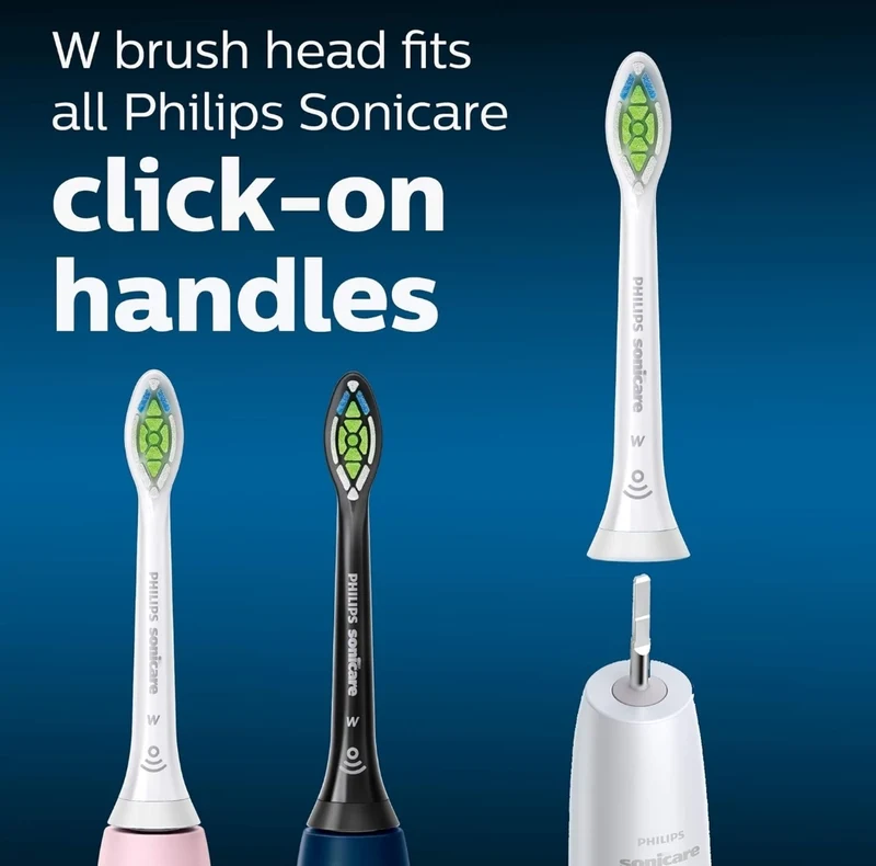 Philips Sonicare Genuine W DiamondClean Replacement Toothbrush Heads, 2 Brush Heads (White) HX6062/65
