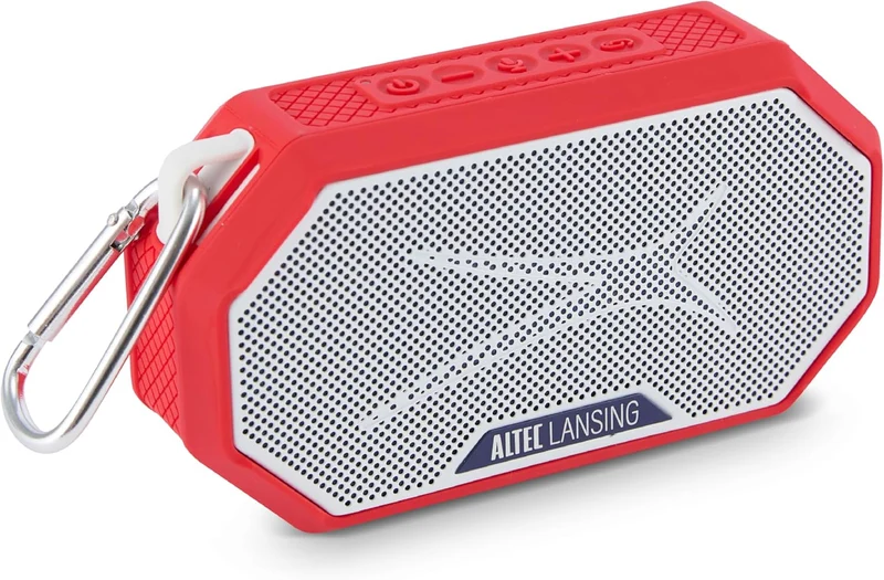 Altec Lansing x Boston RED SOX - Portable Bluetooth Speaker HYDRAMINI 2.0, IP67 Waterproof, 8W Output, 12h Playtime, USB-C Quick Charge, Voice Assistant Integration (Boston Red Sox)