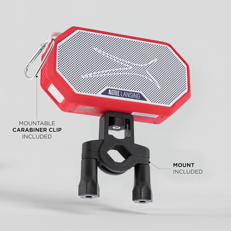 Altec Lansing x Boston RED SOX - Portable Bluetooth Speaker HYDRAMINI 2.0, IP67 Waterproof, 8W Output, 12h Playtime, USB-C Quick Charge, Voice Assistant Integration (Boston Red Sox)