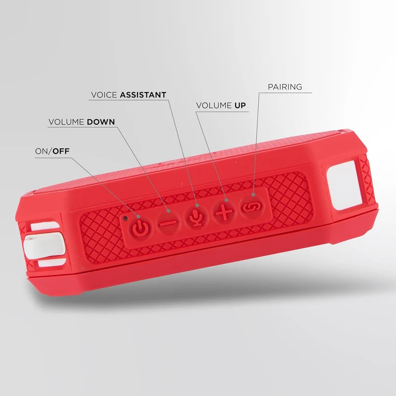 Altec Lansing x Boston RED SOX - Portable Bluetooth Speaker HYDRAMINI 2.0, IP67 Waterproof, 8W Output, 12h Playtime, USB-C Quick Charge, Voice Assistant Integration (Boston Red Sox)