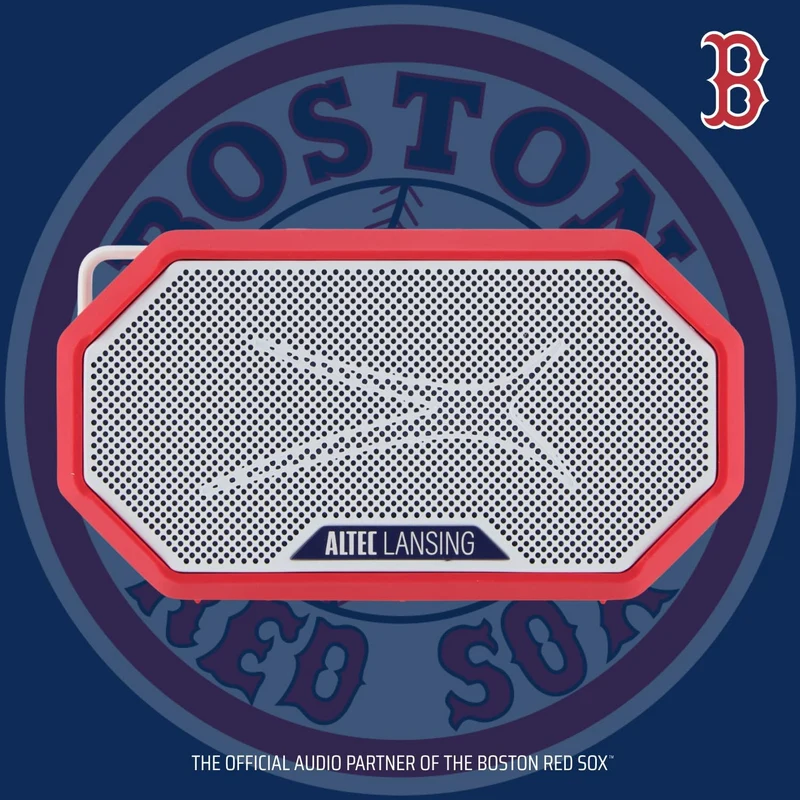 Altec Lansing x Boston RED SOX - Portable Bluetooth Speaker HYDRAMINI 2.0, IP67 Waterproof, 8W Output, 12h Playtime, USB-C Quick Charge, Voice Assistant Integration (Boston Red Sox)