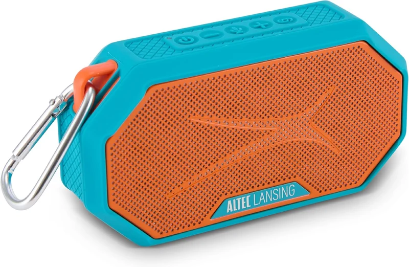 Altec Lansing x Miami Dolphins - Portable Bluetooth Speaker HYDRAMINI 2.0, IP67 Waterproof, 8W Output, 12h Playtime, USB-C Quick Charge, Voice Assistant Integration (Miami Dolphins)