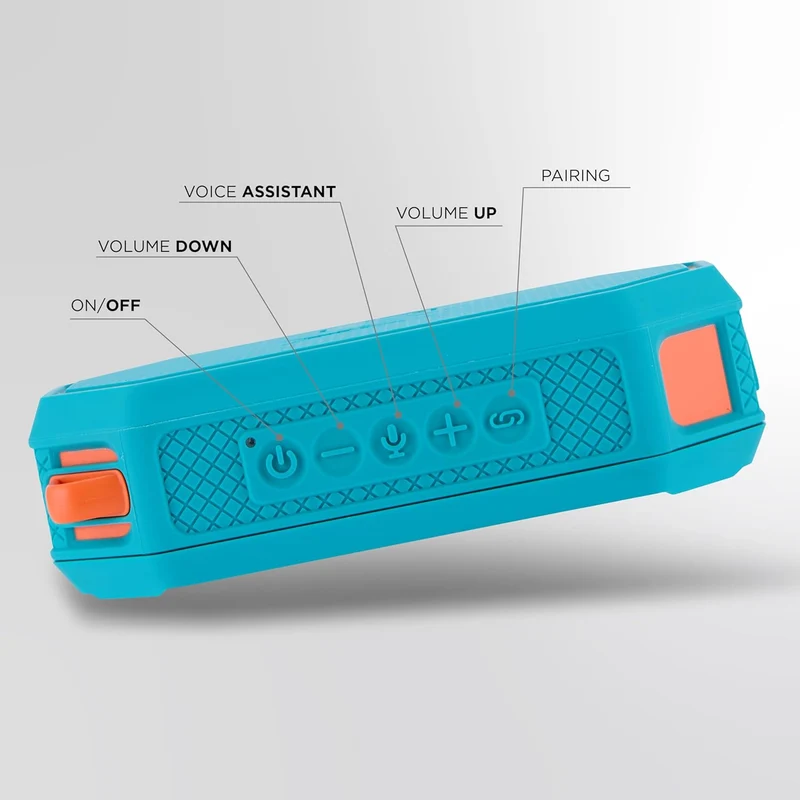 Altec Lansing x Miami Dolphins - Portable Bluetooth Speaker HYDRAMINI 2.0, IP67 Waterproof, 8W Output, 12h Playtime, USB-C Quick Charge, Voice Assistant Integration (Miami Dolphins)