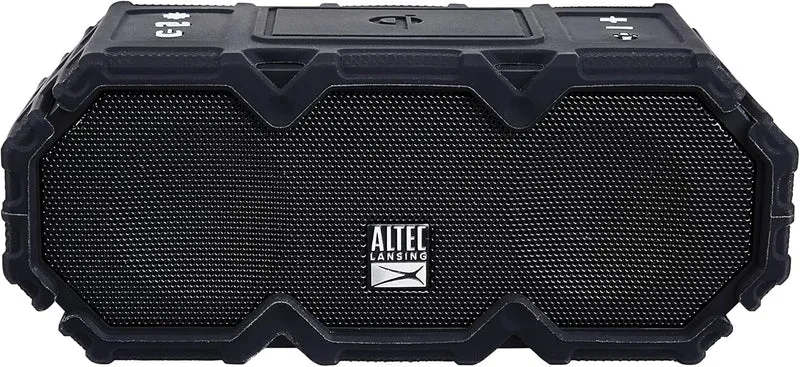 Altec Lansing LifeJacket - Waterproof Bluetooth Speaker, Durable & Portable Speaker with Qi Wireless Charging and Voice Assistant, Black