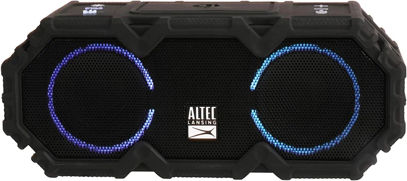 Altec Lansing LifeJacket Jolt - Waterproof Bluetooth Speaker, Durable & Portable Speaker with Qi Wireless Charging and Voice Assistant, Black w/Lights
