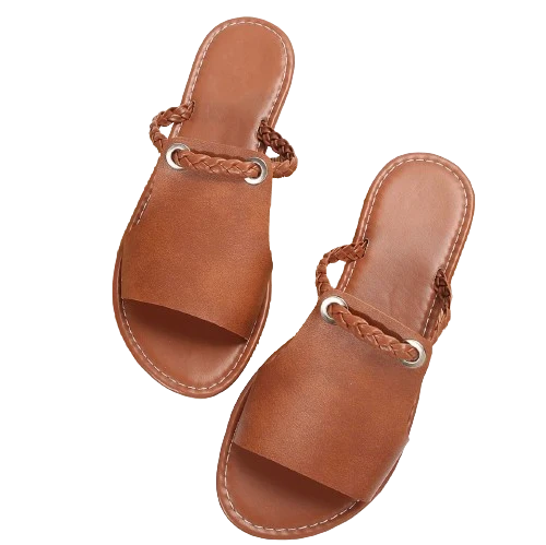 Sandales plates et décontractées avec lanières tressées pour femmes