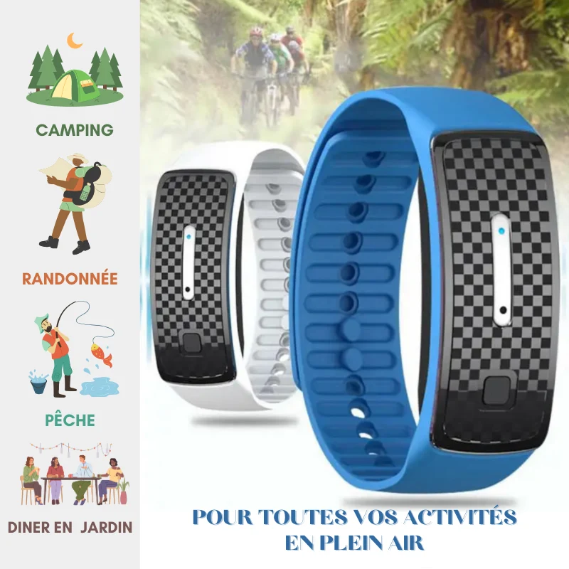 Bracelet Anti-moustique à ultrasons - Rechargement USB