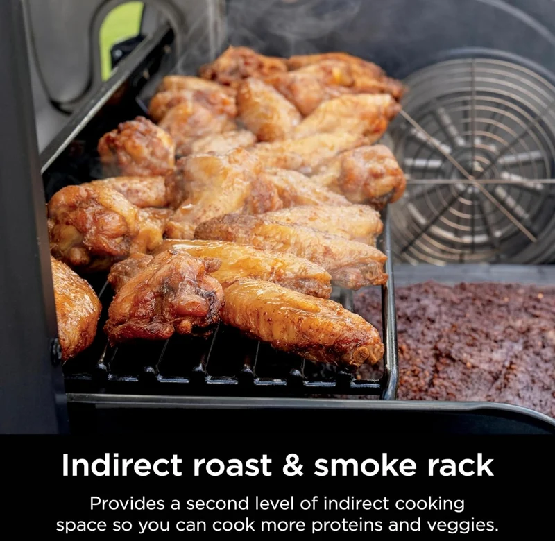 Ninja FlexFlame, Grill and Smoker, Electric and Propane Grill, Roaster, BBQ Grill, 5-in-1 Cooking System, 3 Burner, Digital Control, Outdoor Cooking, Griddle, Pizza Maker - Stainless Steel (PG301)