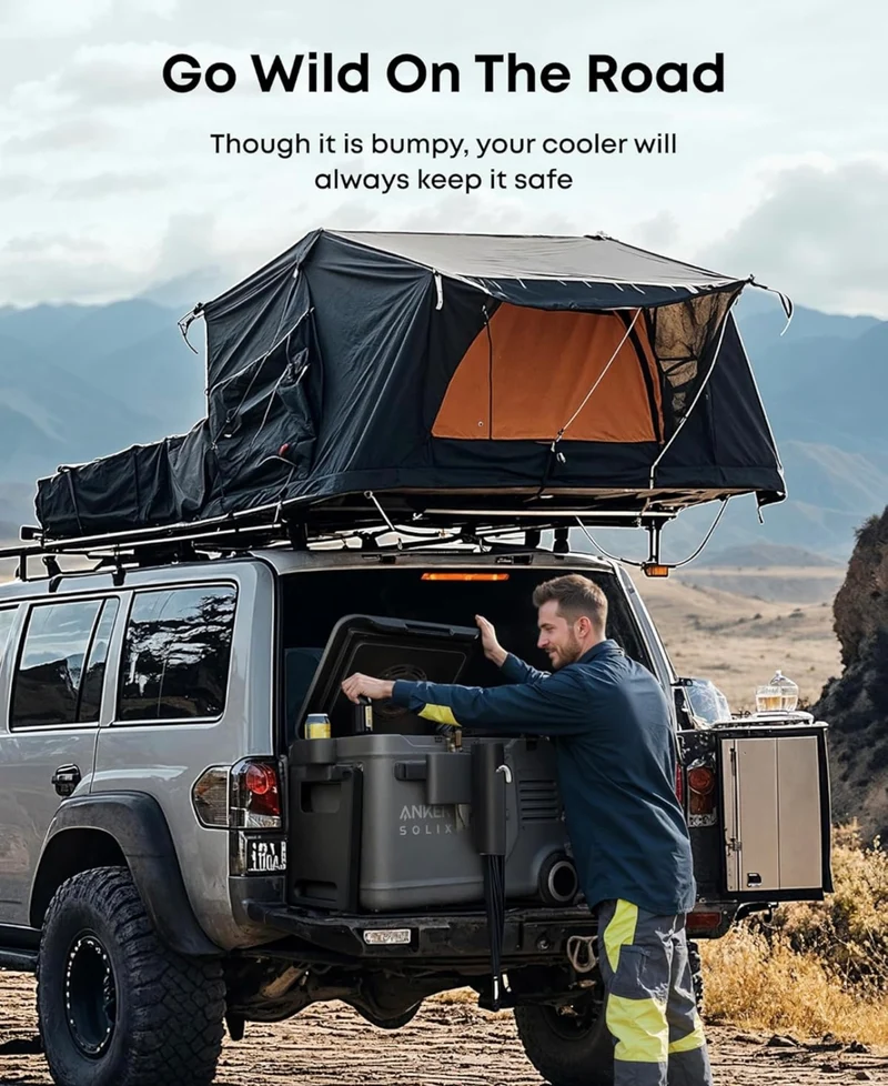 Anker SOLIX EverFrost 2 40L Cooler with Road Trip Kit, 42 qt Car Electric Cooler with 288Wh