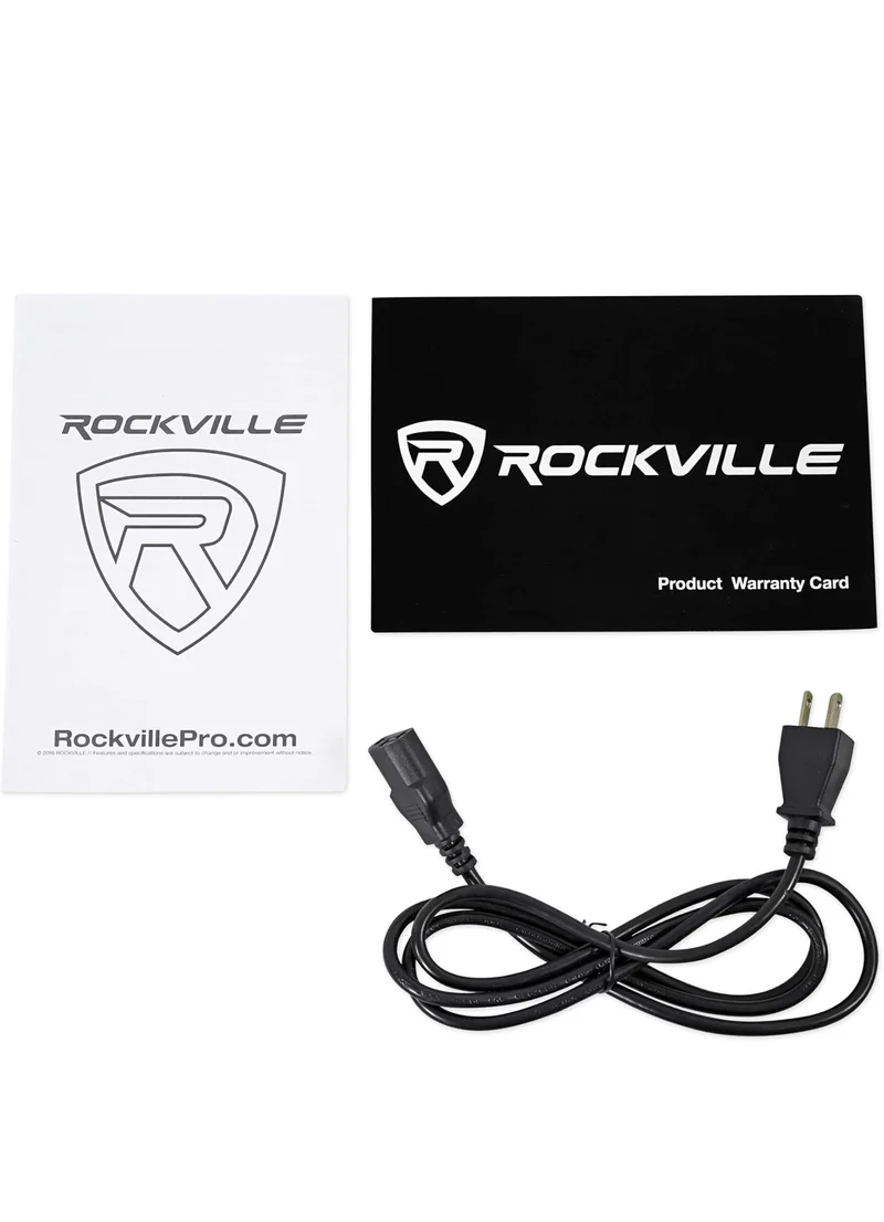 Rockville 10" 400w Powered Active 3-Way Studio Monitor Speaker Full Range, Black, 10 inch