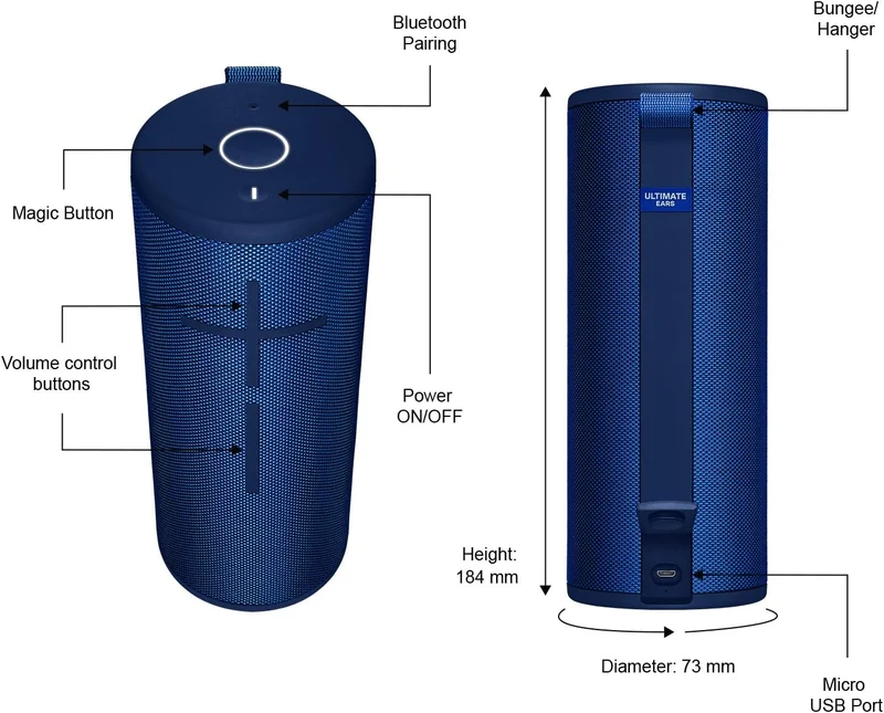 Ultimate Ears Boom 3 Wireless Bluetooth Speaker, Bold Sound + Deep Bass, Bluetooth, Magic Button, Waterproof, 15 Hours Battery, Range of 150 ft, Lagoon Blue