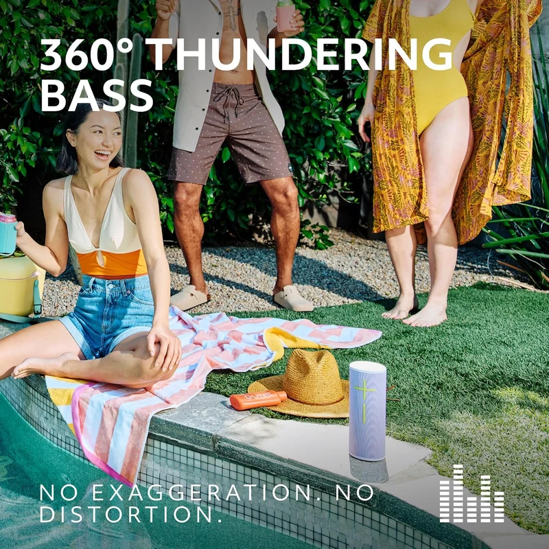 Ultimate Ears MEGABOOM 4 Portable Waterproof Bluetooth Speaker, 360-Degree Sound, Thundering Bass, 147ft Range, 20-Hour Battery, Floating Speaker - Blue
