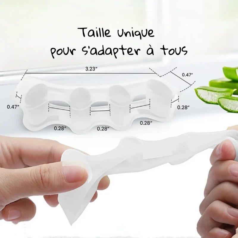 Séparateur pour alignement d'orteils en silicone médical