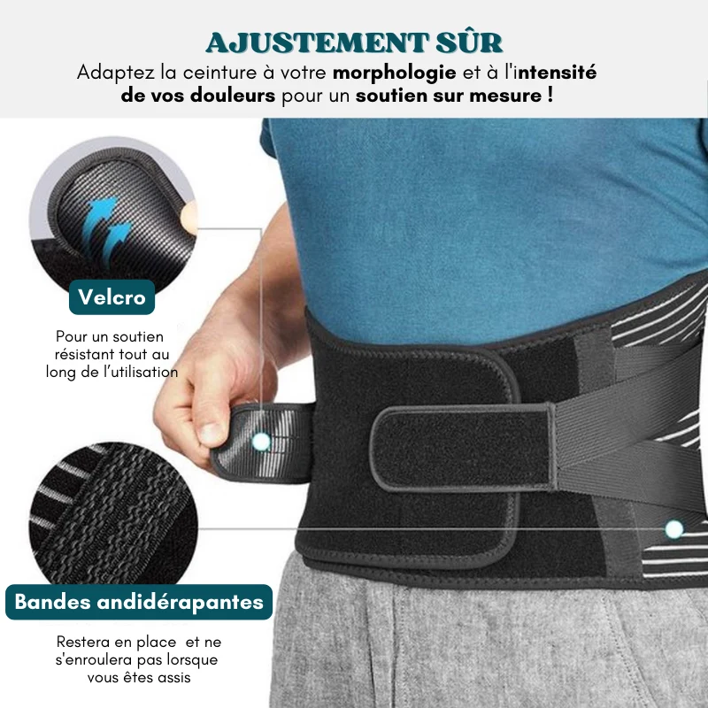 Ceinture de soutien lombaire et correction du bassin réglable