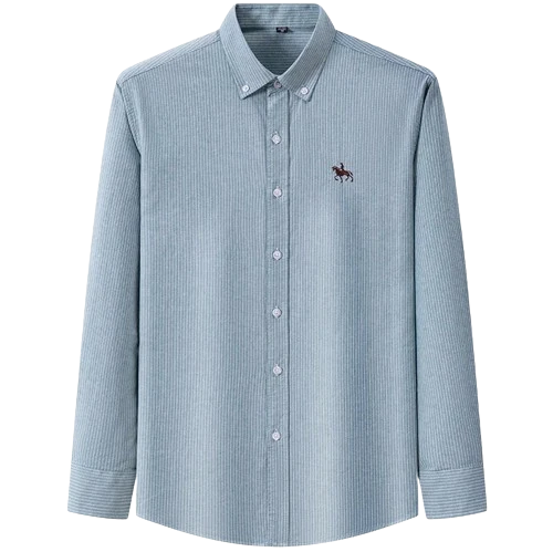 Chemise type Oxford en coton à manches longues pour homme