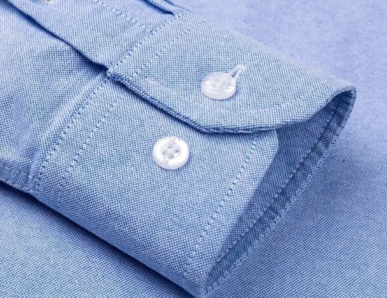 Chemise type Oxford en coton à manches longues pour homme