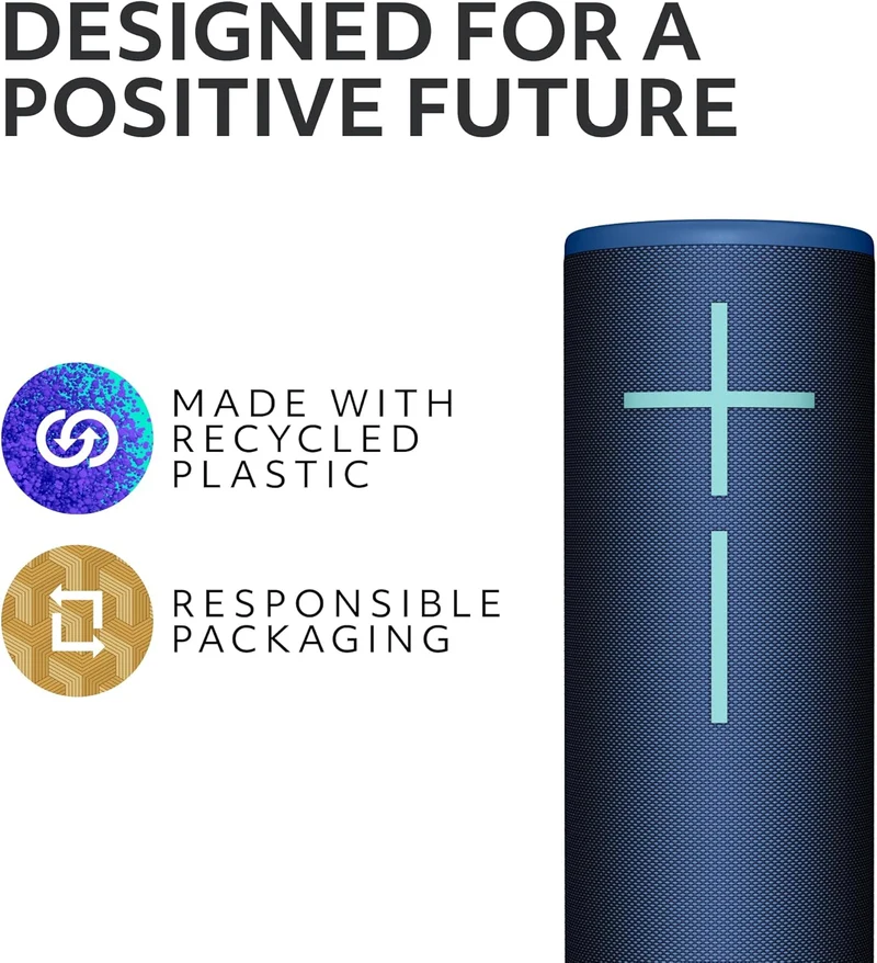 Ultimate Ears Boom 4 Portable Waterproof Bluetooth Speaker with 360-Degree Immersive Sound, Outdoor Floating Speaker, 15-Hour Battery, 147ft Range - Blue
