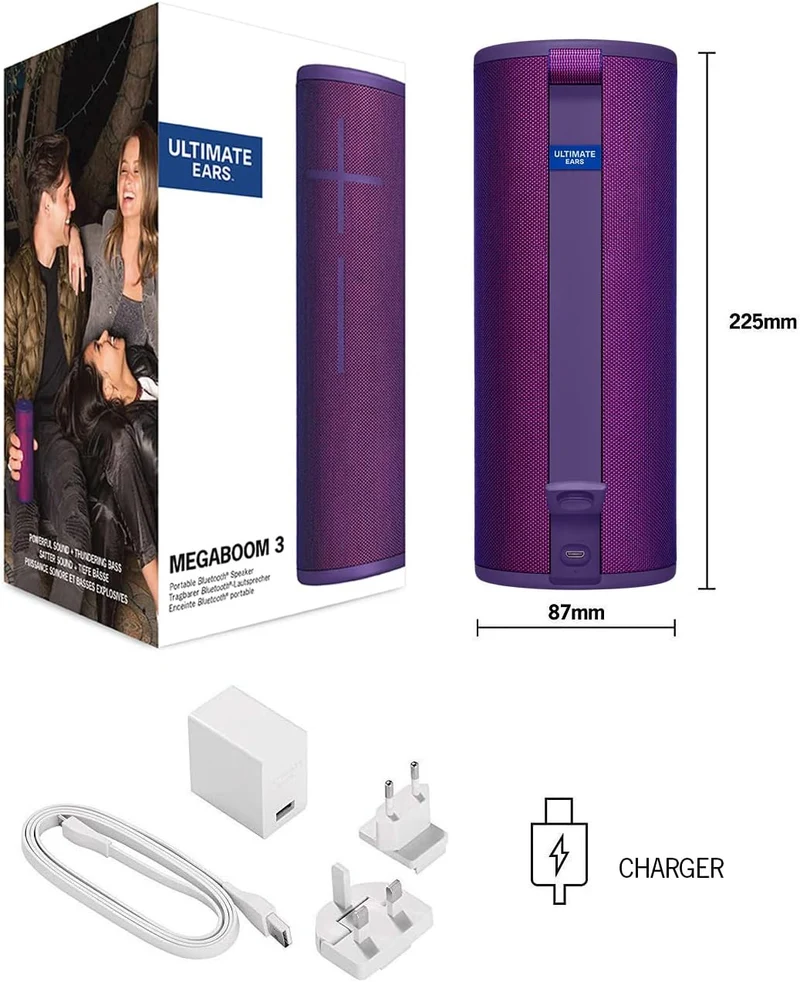 Ultimate Ears Boom 3 Wireless Portable Bluetooth Speaker - Ultraviolet Purple (Renewed)