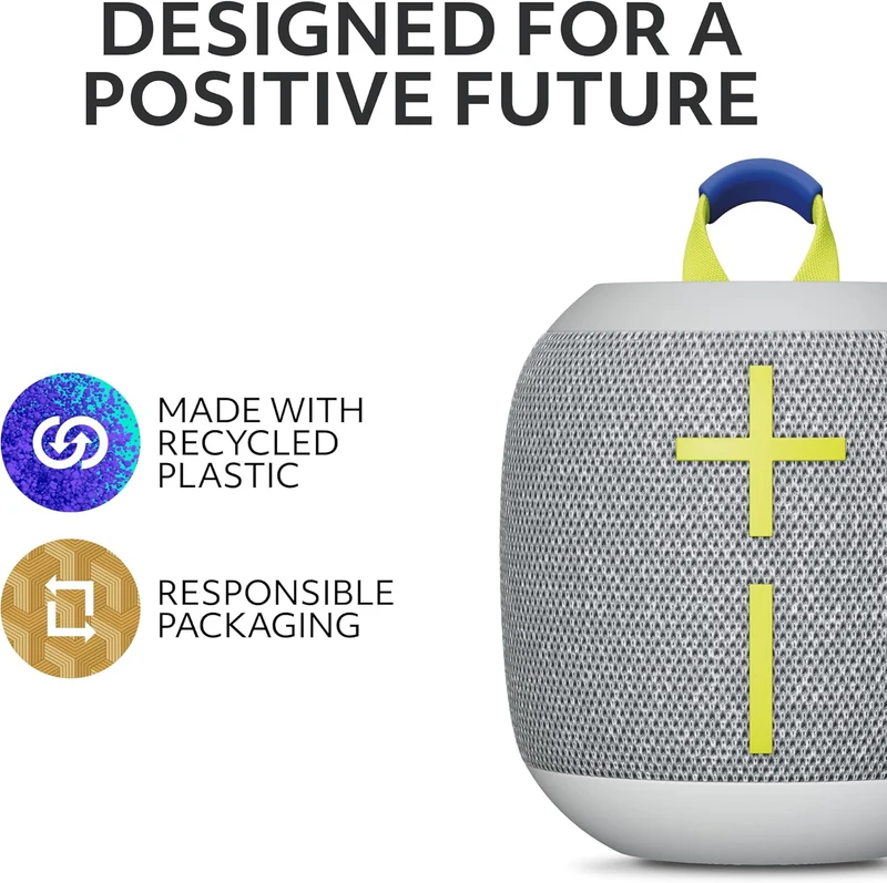 Ultimate Ears WONDERBOOM 4 Outdoor Speakers Bluetooth Waterproof with Big Bass & 360-Degree Sound, Dustproof Floating Wireless Speaker, 131ft Range - Gray