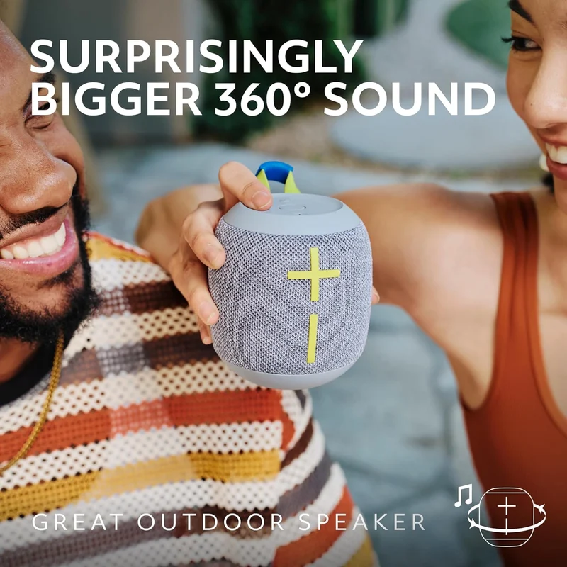 Ultimate Ears WONDERBOOM 4 Outdoor Speakers Bluetooth Waterproof with Big Bass & 360-Degree Sound, Dustproof Floating Wireless Speaker, 131ft Range - Blue
