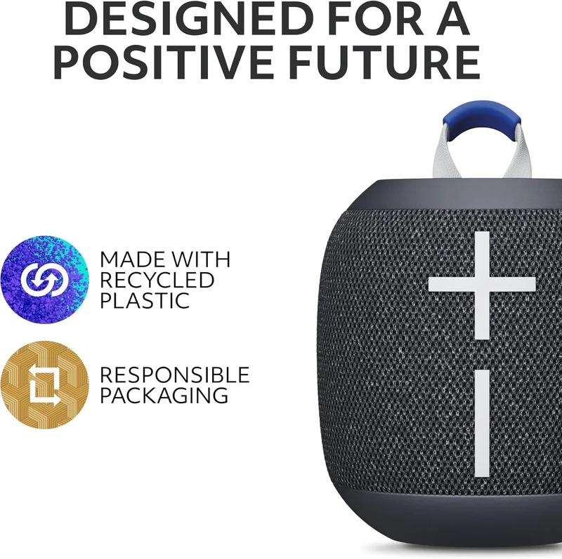 Ultimate Ears WONDERBOOM 4 Waterproof Bluetooth Outdoor Speakers with Big Bass & 360-Degree Sound, Dustproof Floating Wireless Speaker, 131ft Range - Black