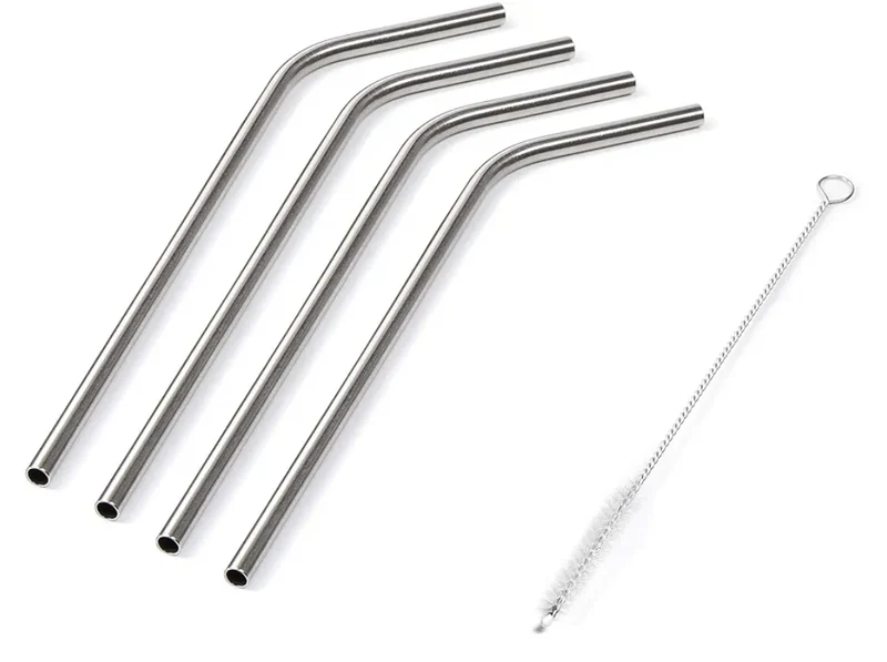 Nutribullet Metal Straws w/ Nylon Cleaning Brush- 4PK