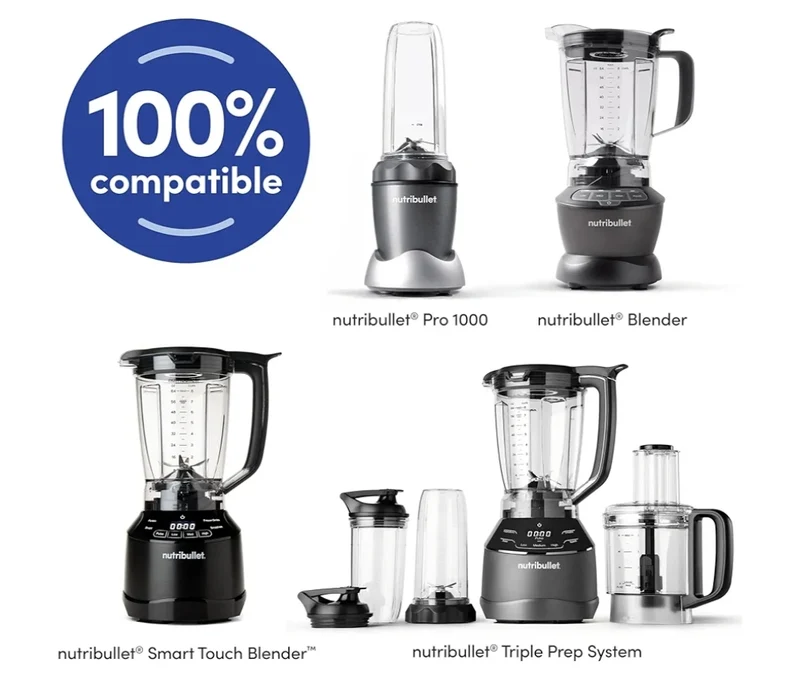 Nutribullet Travel Cup with To-Go Lid (24oz) - Clear/Black