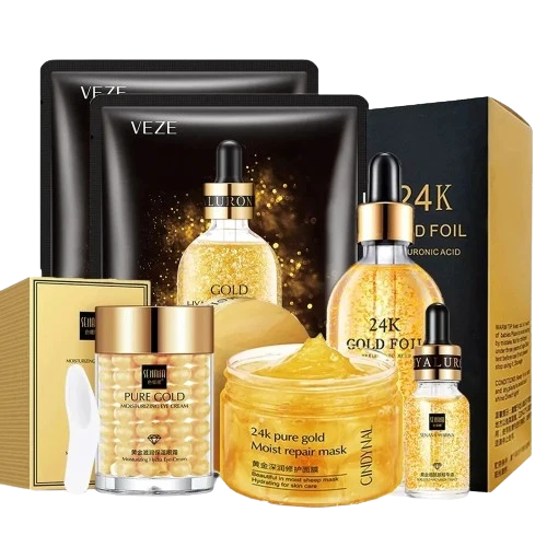Coffret Routine Soins Visage Or 24k - Cosmétiques coréens