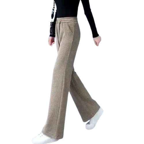 Pantalon en velours côtelé ample Femme - Intérieur Polaire